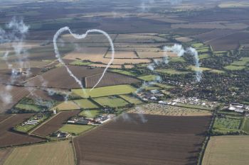 Wedding heart from the air